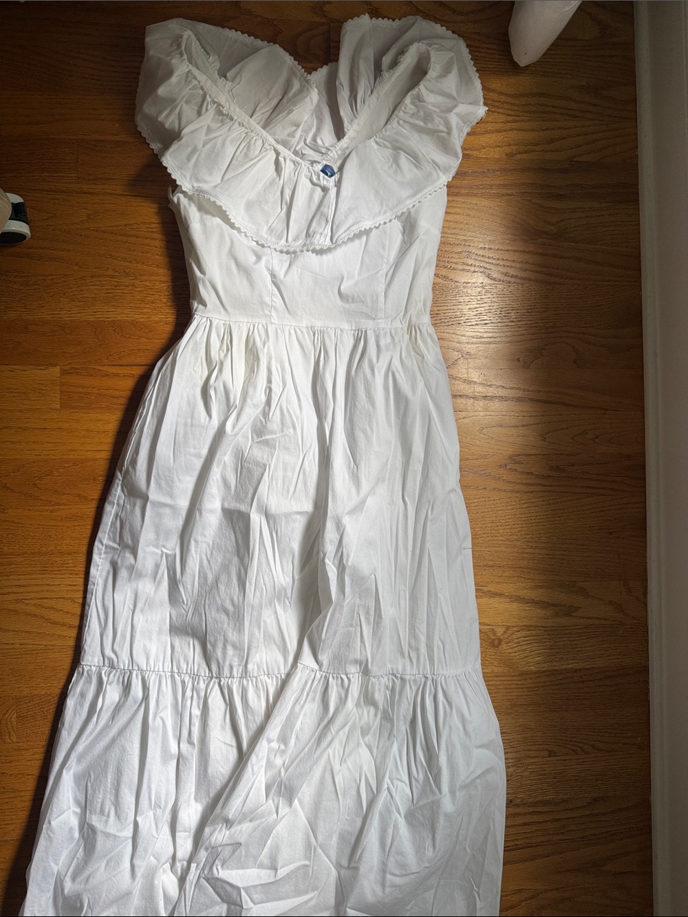 Vineyard Vines White Tiered Ruffle Maxi Dress